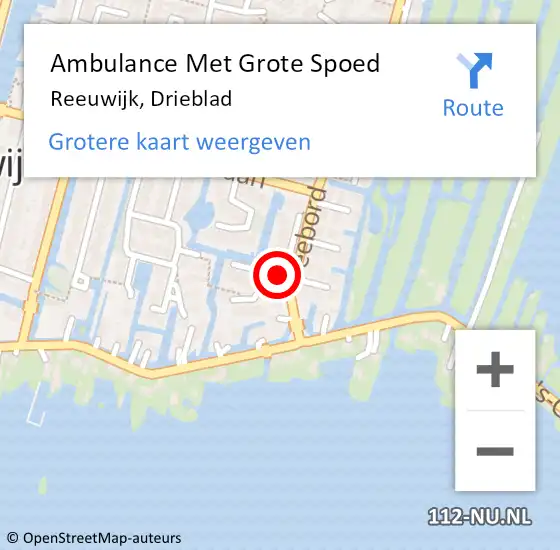 Locatie op kaart van de 112 melding: Ambulance Met Grote Spoed Naar Reeuwijk, Drieblad op 18 augustus 2016 21:34