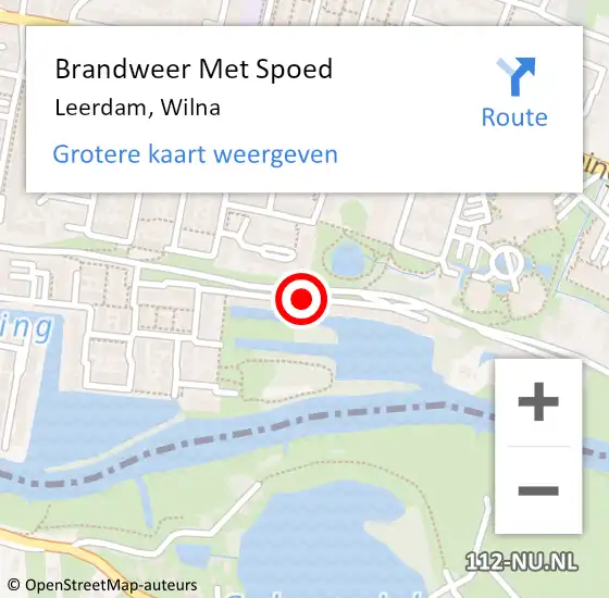 Locatie op kaart van de 112 melding: Brandweer Met Spoed Naar Leerdam, Wilna op 18 augustus 2016 22:52