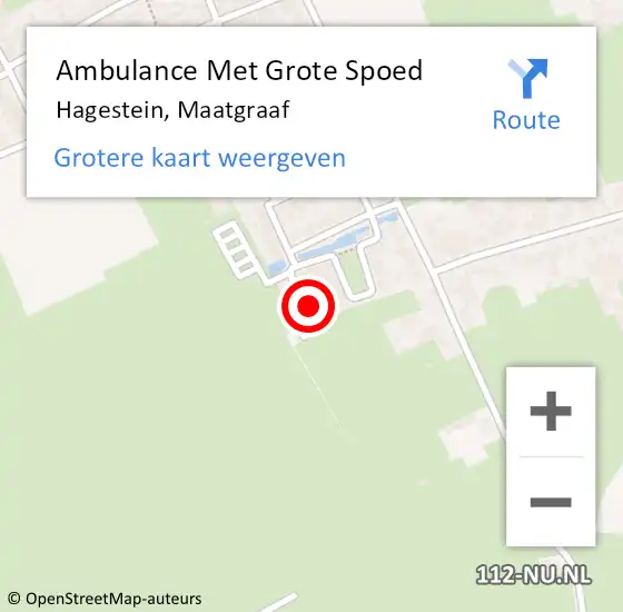 Locatie op kaart van de 112 melding: Ambulance Met Grote Spoed Naar Hagestein, Maatgraaf op 19 augustus 2016 00:22