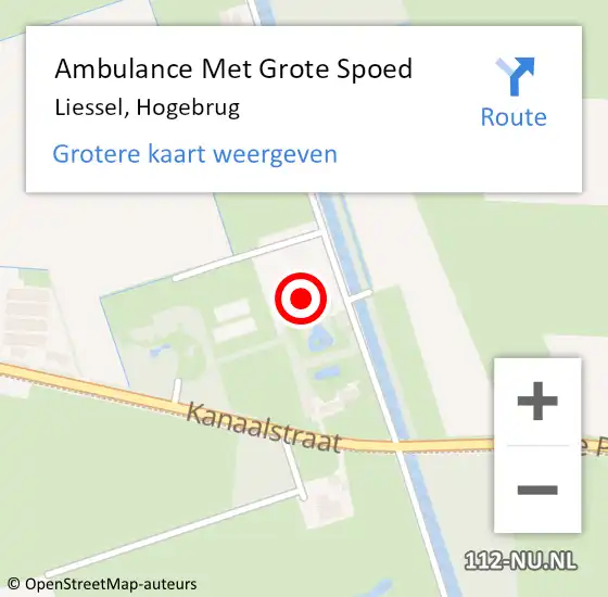 Locatie op kaart van de 112 melding: Ambulance Met Grote Spoed Naar Liessel, Hogebrug op 19 augustus 2016 01:24