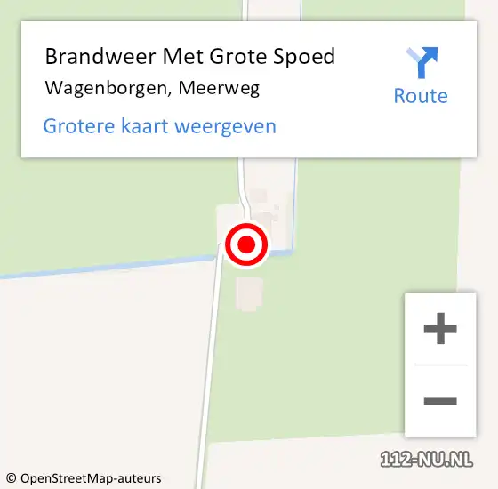 Locatie op kaart van de 112 melding: Brandweer Met Grote Spoed Naar Wagenborgen, Meerweg op 19 augustus 2016 03:39