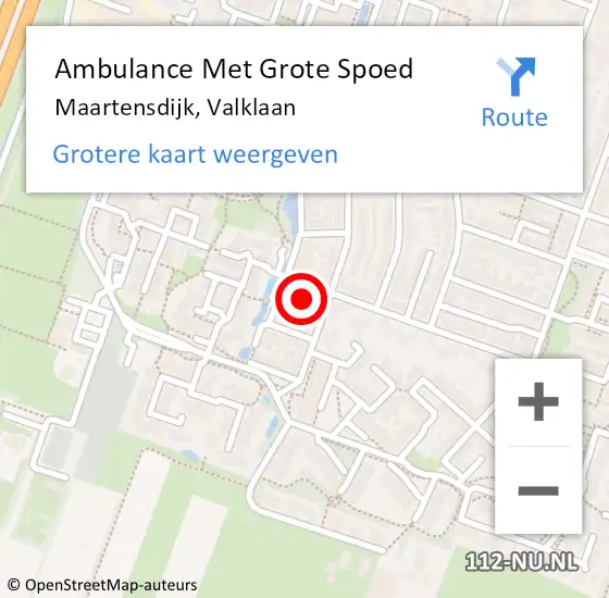 Locatie op kaart van de 112 melding: Ambulance Met Grote Spoed Naar Maartensdijk, Valklaan op 19 augustus 2016 09:20