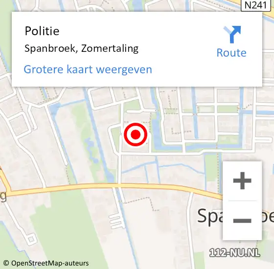 Locatie op kaart van de 112 melding: Politie Spanbroek, Zomertaling op 19 augustus 2016 09:42