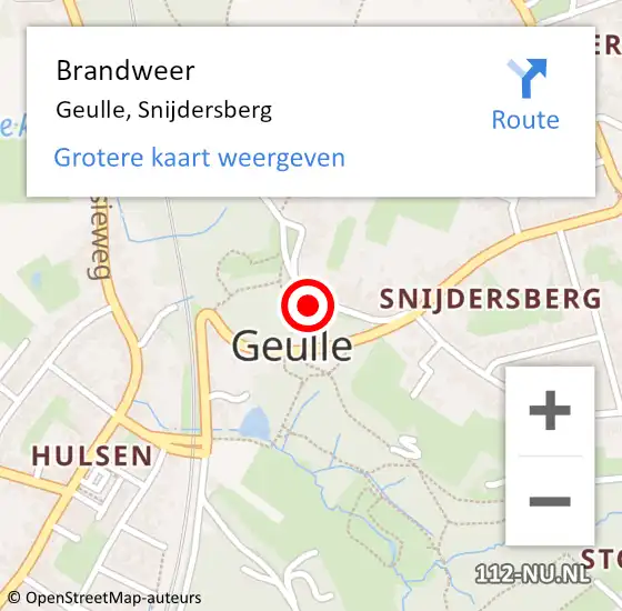 Locatie op kaart van de 112 melding: Brandweer Geulle, Snijdersberg op 24 december 2013 12:17