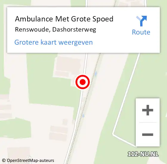 Locatie op kaart van de 112 melding: Ambulance Met Grote Spoed Naar Renswoude, Dashorsterweg op 19 augustus 2016 14:49