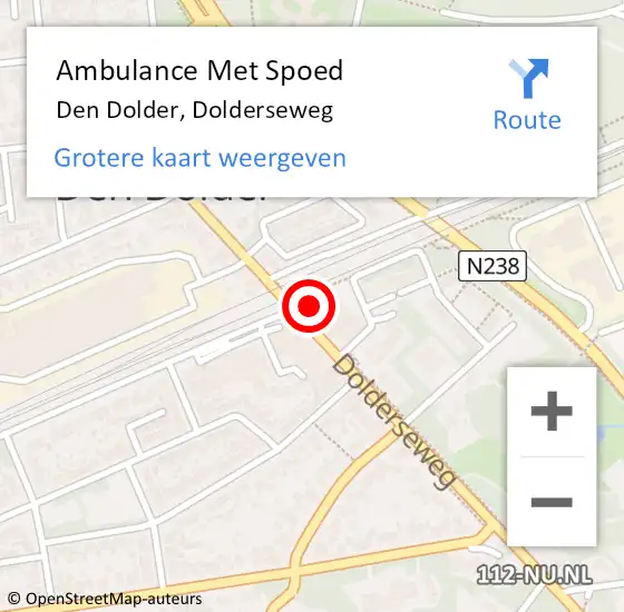 Locatie op kaart van de 112 melding: Ambulance Met Spoed Naar Den Dolder, Dolderseweg op 19 augustus 2016 15:13