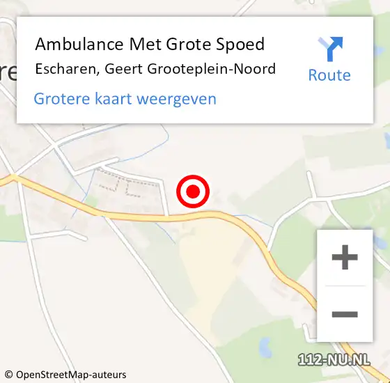 Locatie op kaart van de 112 melding: Ambulance Met Grote Spoed Naar Escharen, Geert Grooteplein-Noord op 19 augustus 2016 19:21