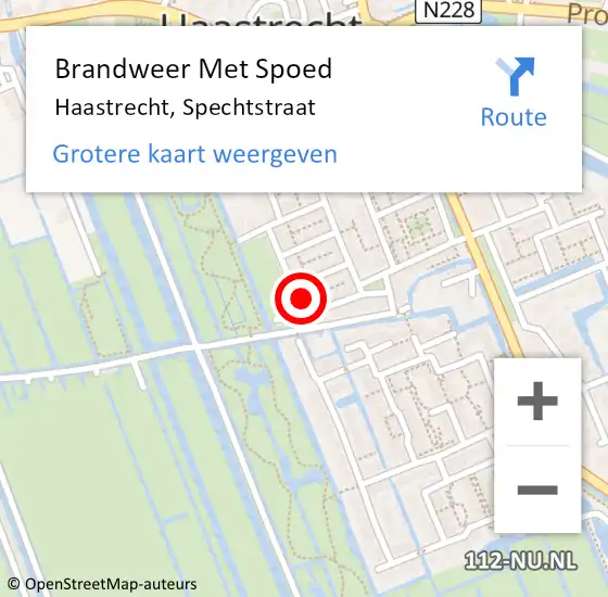 Locatie op kaart van de 112 melding: Brandweer Met Spoed Naar Haastrecht, Spechtstraat op 19 augustus 2016 20:22