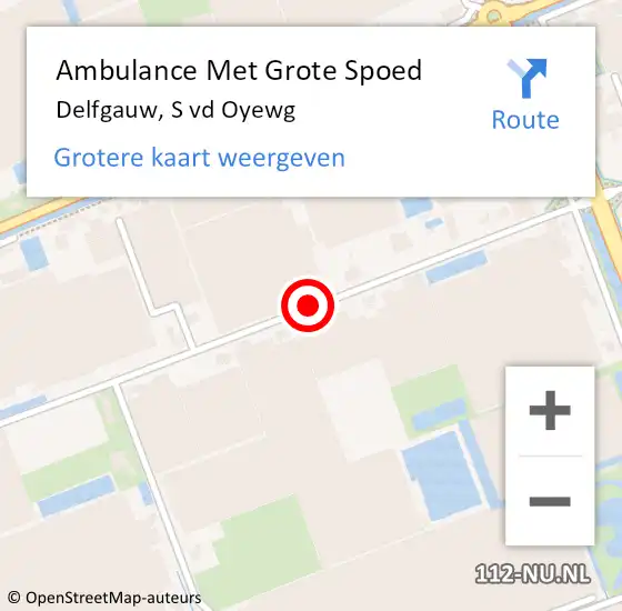 Locatie op kaart van de 112 melding: Ambulance Met Grote Spoed Naar Delfgauw, S vd Oyewg op 19 augustus 2016 21:44