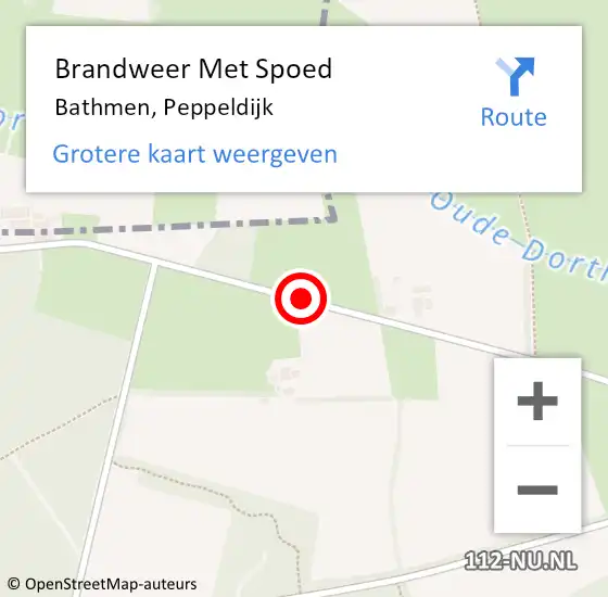 Locatie op kaart van de 112 melding: Brandweer Met Spoed Naar Bathmen, Peppeldijk op 19 augustus 2016 22:50