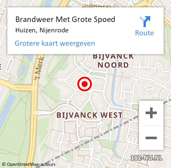 Locatie op kaart van de 112 melding: Brandweer Met Grote Spoed Naar Huizen, Nijenrode op 19 augustus 2016 23:59