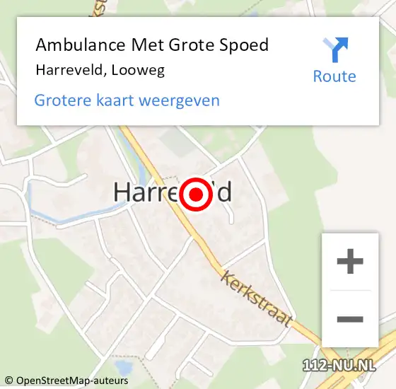 Locatie op kaart van de 112 melding: Ambulance Met Grote Spoed Naar Harreveld, Looweg op 20 augustus 2016 02:15