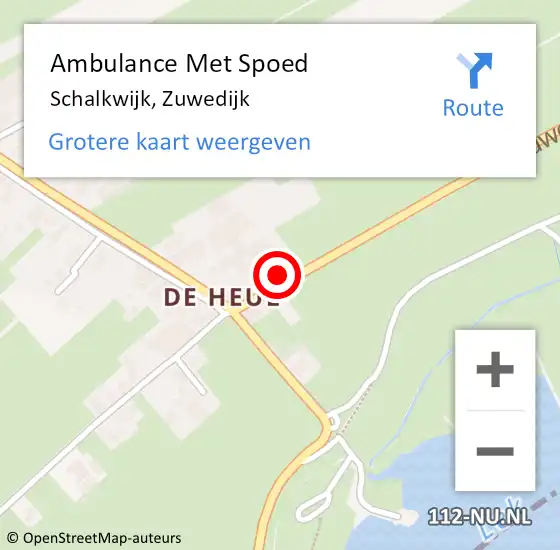 Locatie op kaart van de 112 melding: Ambulance Met Spoed Naar Schalkwijk, Zuwedijk op 20 augustus 2016 02:20