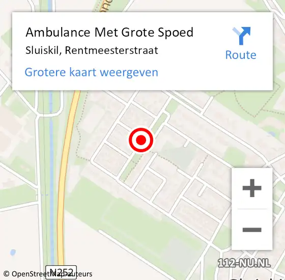 Locatie op kaart van de 112 melding: Ambulance Met Grote Spoed Naar Sluiskil, Rentmeesterstraat op 20 augustus 2016 04:02