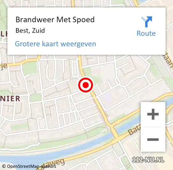 Locatie op kaart van de 112 melding: Brandweer Met Spoed Naar Best, Zuid op 20 augustus 2016 09:44