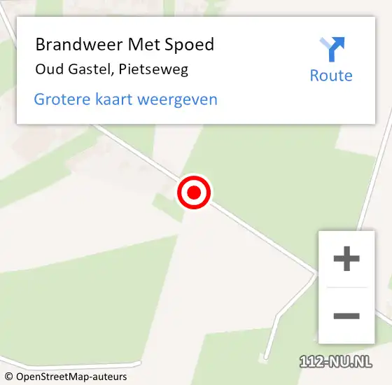 Locatie op kaart van de 112 melding: Brandweer Met Spoed Naar Oud Gastel, Pietseweg op 24 december 2013 13:28