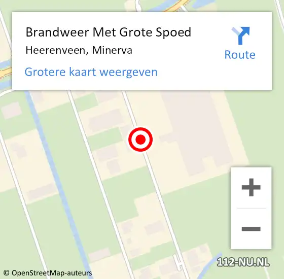 Locatie op kaart van de 112 melding: Brandweer Met Grote Spoed Naar Heerenveen, Minerva op 20 augustus 2016 10:16