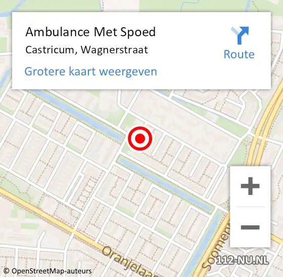 Locatie op kaart van de 112 melding: Ambulance Met Spoed Naar Castricum, Wagnerstraat op 20 augustus 2016 10:36