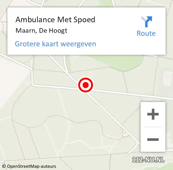 Locatie op kaart van de 112 melding: Ambulance Met Spoed Naar Maarn, De Hoogt op 20 augustus 2016 11:37