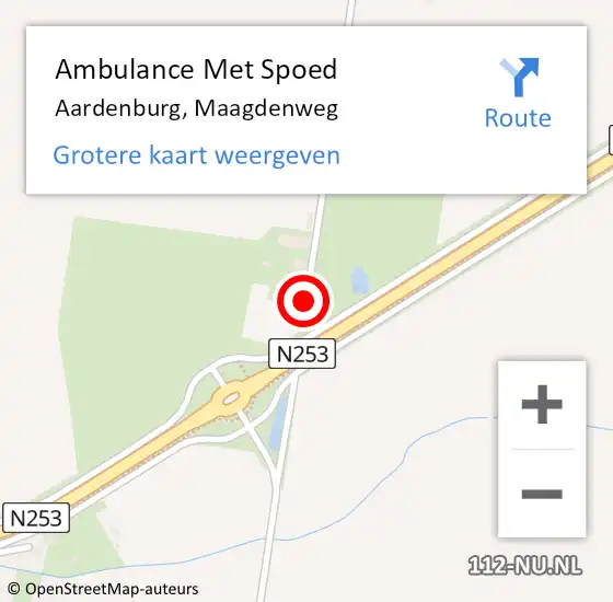 Locatie op kaart van de 112 melding: Ambulance Met Spoed Naar Aardenburg, Maagdenweg op 20 augustus 2016 12:08