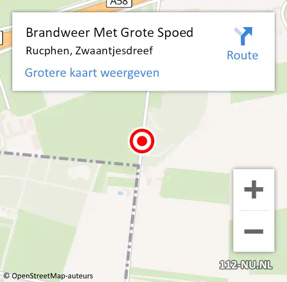 Locatie op kaart van de 112 melding: Brandweer Met Grote Spoed Naar Rucphen, Zwaantjesdreef op 20 augustus 2016 12:54