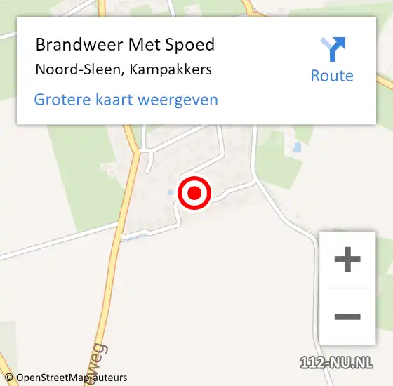 Locatie op kaart van de 112 melding: Brandweer Met Spoed Naar Noord-Sleen, Kampakkers op 20 augustus 2016 13:17