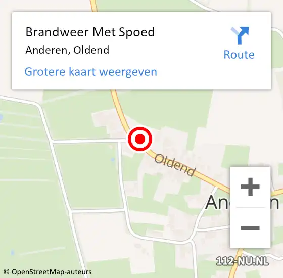 Locatie op kaart van de 112 melding: Brandweer Met Spoed Naar Anderen, Oldend op 20 augustus 2016 13:55