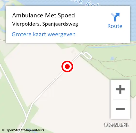 Locatie op kaart van de 112 melding: Ambulance Met Spoed Naar Vierpolders, Spanjaardsweg op 20 augustus 2016 14:09