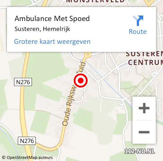 Locatie op kaart van de 112 melding: Ambulance Met Spoed Naar Susteren, Hemelrijk op 20 augustus 2016 14:43