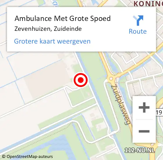 Locatie op kaart van de 112 melding: Ambulance Met Grote Spoed Naar Zevenhuizen, Zuideinde op 20 augustus 2016 15:45