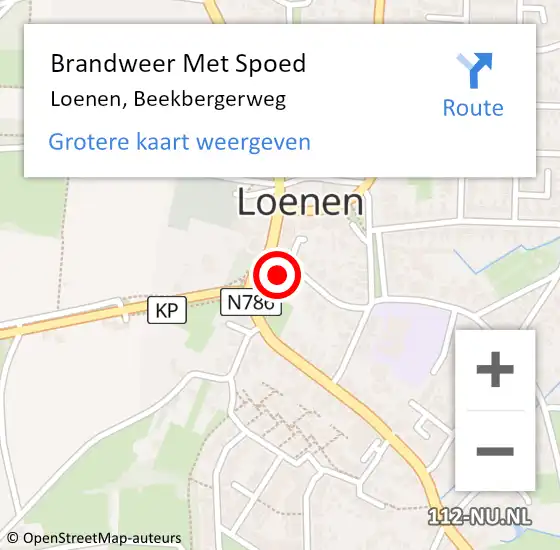 Locatie op kaart van de 112 melding: Brandweer Met Spoed Naar Loenen, Beekbergerweg op 24 december 2013 13:48