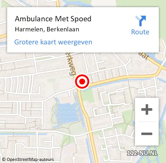 Locatie op kaart van de 112 melding: Ambulance Met Spoed Naar Harmelen, Berkenlaan op 20 augustus 2016 17:00