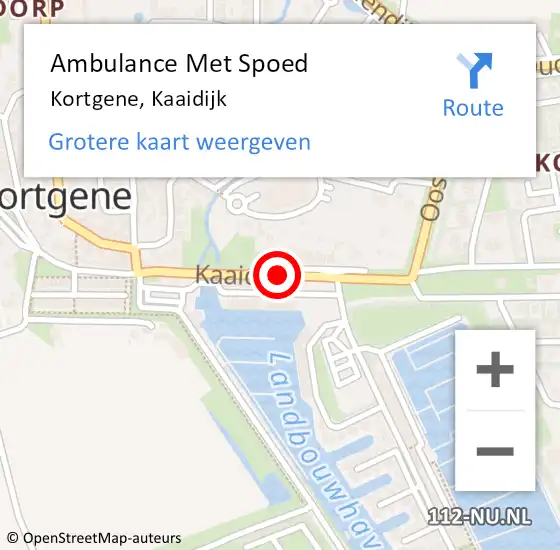 Locatie op kaart van de 112 melding: Ambulance Met Spoed Naar Kortgene, Kaaidijk op 20 augustus 2016 18:40