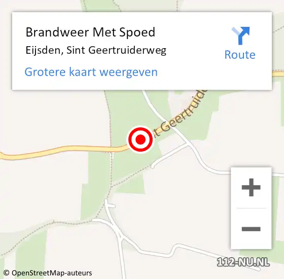 Locatie op kaart van de 112 melding: Brandweer Met Spoed Naar Eijsden, Sint Geertruiderweg op 20 augustus 2016 19:42