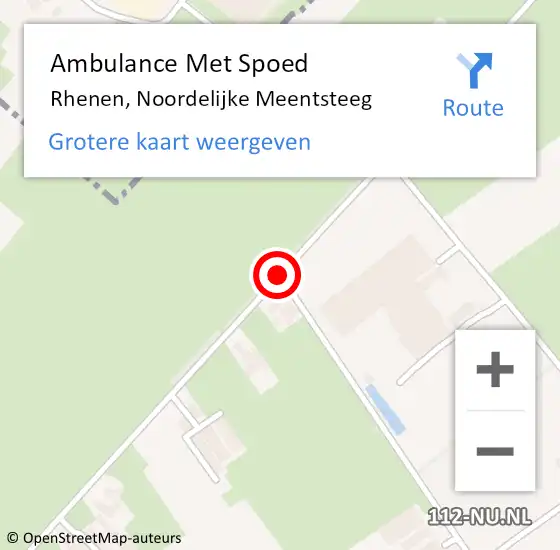 Locatie op kaart van de 112 melding: Ambulance Met Spoed Naar Rhenen, Noordelijke Meentsteeg op 20 augustus 2016 20:16