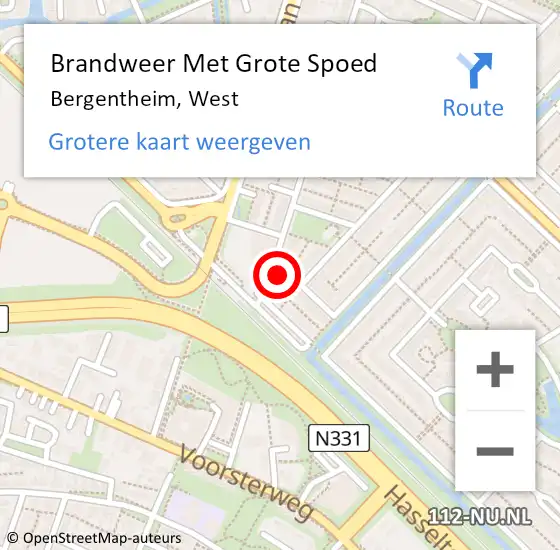 Locatie op kaart van de 112 melding: Brandweer Met Grote Spoed Naar Bergentheim, West op 20 augustus 2016 21:41