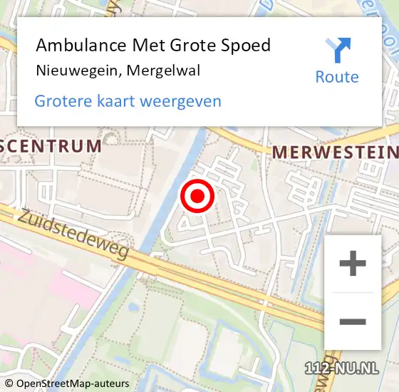 Locatie op kaart van de 112 melding: Ambulance Met Grote Spoed Naar Nieuwegein, Mergelwal op 20 augustus 2016 23:13