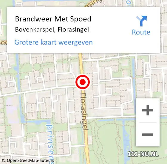 Locatie op kaart van de 112 melding: Brandweer Met Spoed Naar Bovenkarspel, Florasingel op 21 augustus 2016 00:01