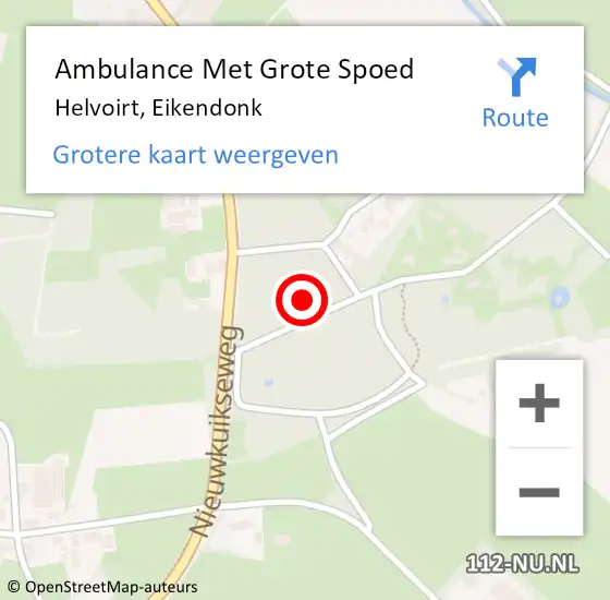 Locatie op kaart van de 112 melding: Ambulance Met Grote Spoed Naar Helvoirt, Eikendonk op 21 augustus 2016 01:20