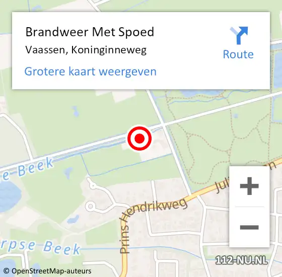 Locatie op kaart van de 112 melding: Brandweer Met Spoed Naar Vaassen, Koninginneweg op 24 december 2013 14:21