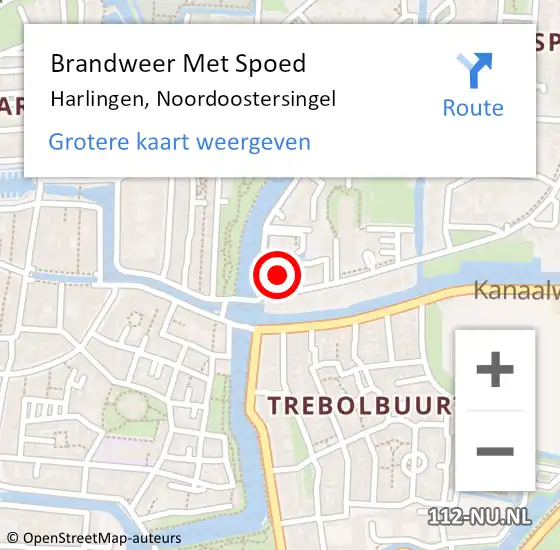 Locatie op kaart van de 112 melding: Brandweer Met Spoed Naar Harlingen, Noordoostersingel op 24 december 2013 14:30