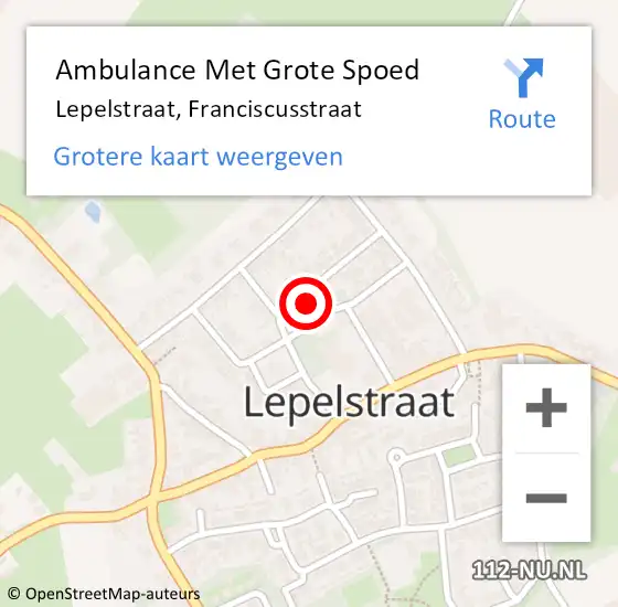 Locatie op kaart van de 112 melding: Ambulance Met Grote Spoed Naar Lepelstraat, Franciscusstraat op 21 augustus 2016 09:32