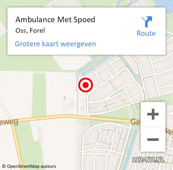 Locatie op kaart van de 112 melding: Ambulance Met Spoed Naar Oss, Forel op 24 december 2013 14:40