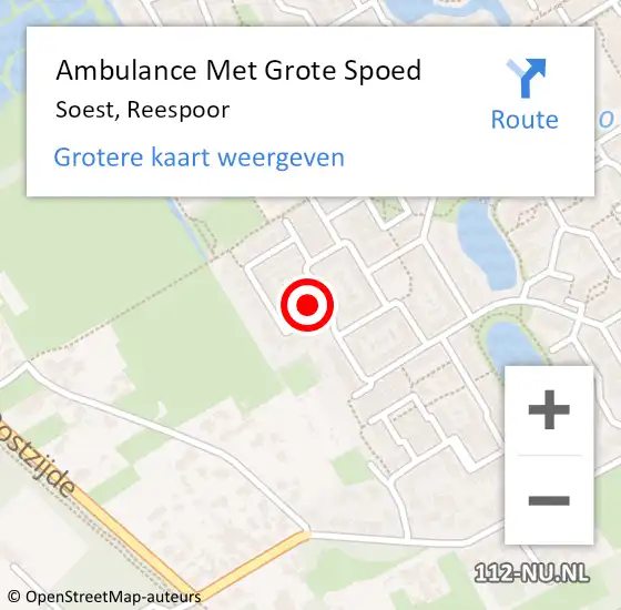 Locatie op kaart van de 112 melding: Ambulance Met Grote Spoed Naar Soest, Reespoor op 21 augustus 2016 12:13