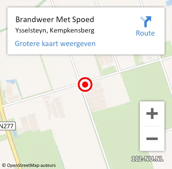 Locatie op kaart van de 112 melding: Brandweer Met Spoed Naar Ysselsteyn, Kempkensberg op 21 augustus 2016 16:42