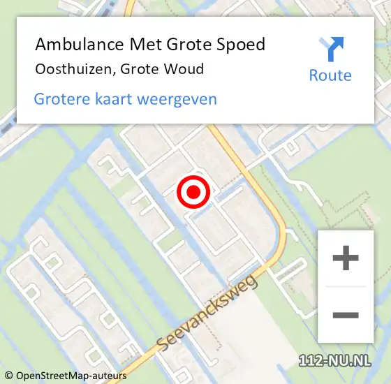 Locatie op kaart van de 112 melding: Ambulance Met Grote Spoed Naar Oosthuizen, Grote Woud op 21 augustus 2016 18:19