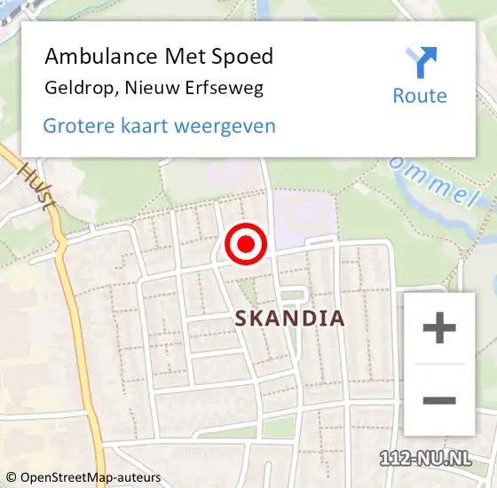 Locatie op kaart van de 112 melding: Ambulance Met Spoed Naar Geldrop, Nieuw Erfseweg op 21 augustus 2016 19:57