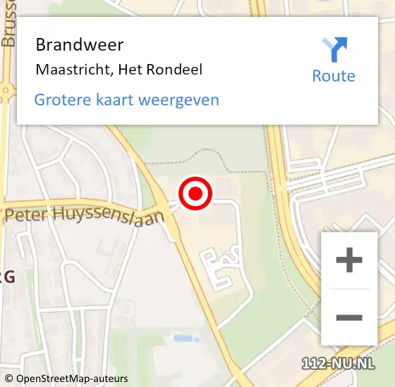 Locatie op kaart van de 112 melding: Brandweer Maastricht, Het Rondeel op 24 december 2013 15:17