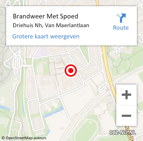 Locatie op kaart van de 112 melding: Brandweer Met Spoed Naar Driehuis Nh, Van Maerlantlaan op 22 augustus 2016 09:40