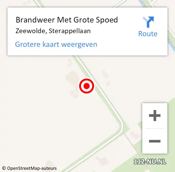 Locatie op kaart van de 112 melding: Brandweer Met Grote Spoed Naar Zeewolde, Sterappellaan op 22 augustus 2016 12:37